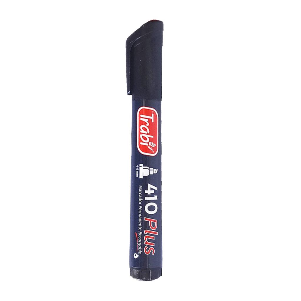 MARCADOR TRABI TINTA PERMANENTE PUNTA BISELADA NEGRO ( 410 )