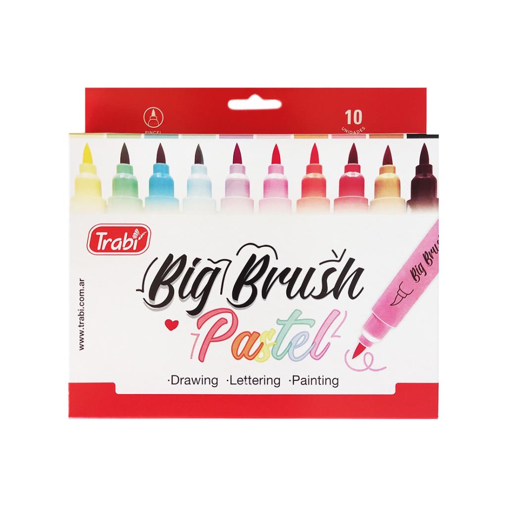 MARCADOR TRABI BIG BRUSH PASTEL X10