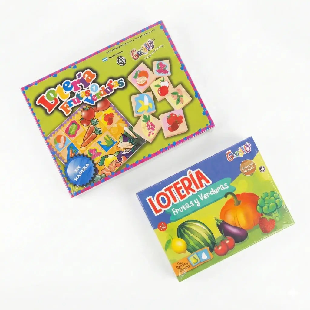 LOTERIA FRUTAS Y VERDURAS FICHAS D/MADERA E/ CJ ( DID-LOT-2 )