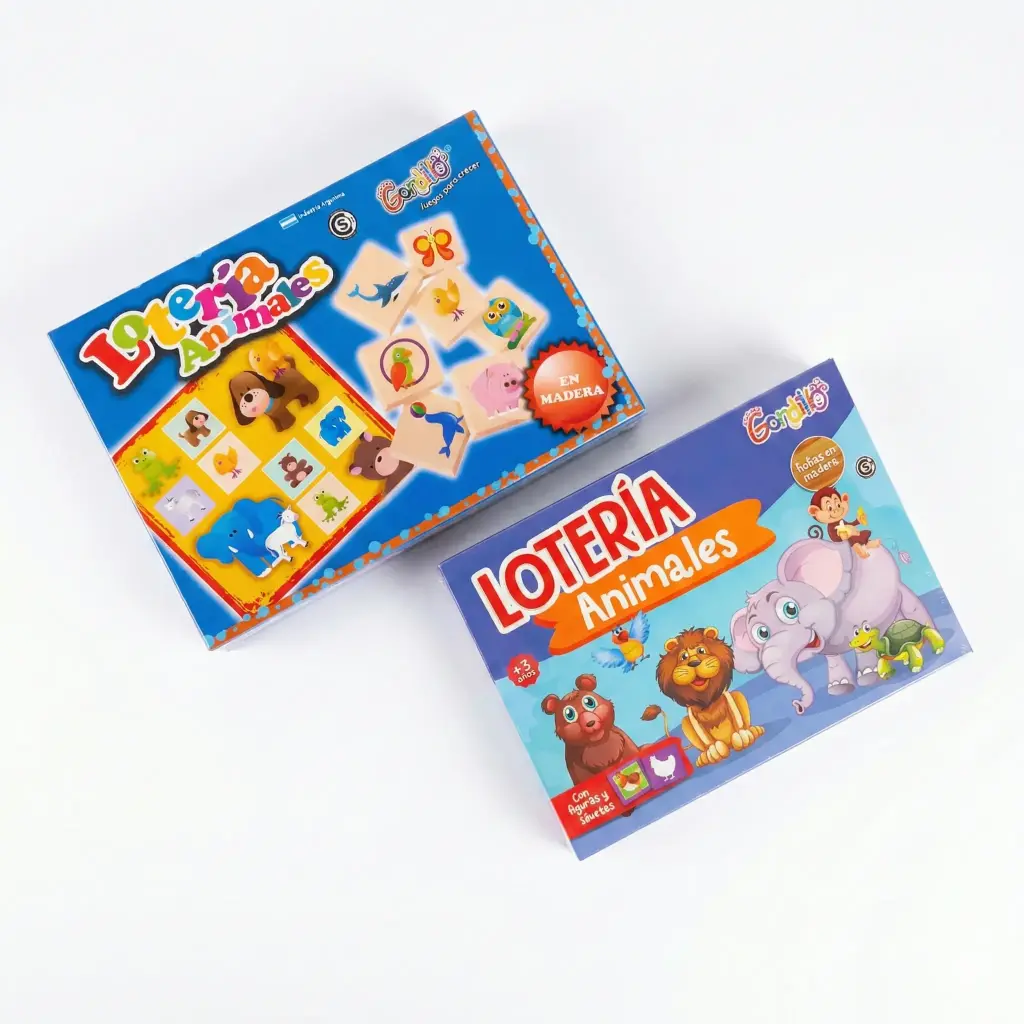 LOTERIA ANIMALES FICHAS D/MADERA E/ CJ ( DID-LOT-1 )