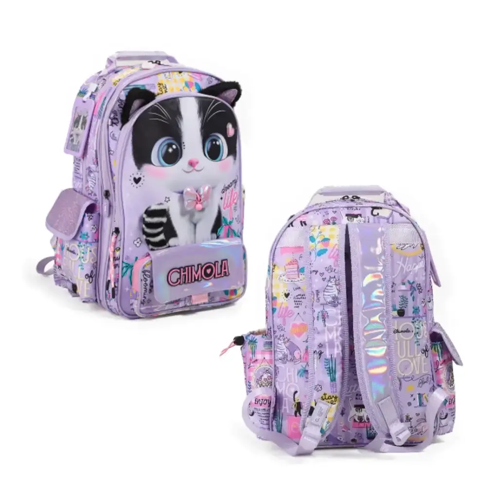 MOCHILA GATITO 4 CIERRES 45cm ( BT290 )