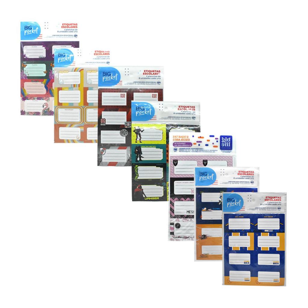 ETIQUETA ESCOLAR PPR ESTAMPADO X16 ( L5ETI-L3ETI )