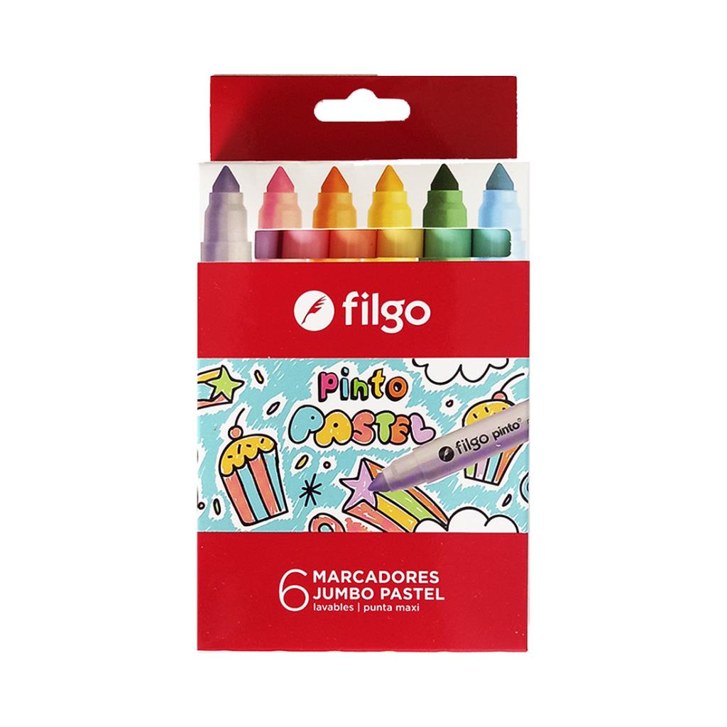 MARCADOR ESCOLAR JUMBO PASTEL x6 e/Cj ( CMJ-E6-PAS )