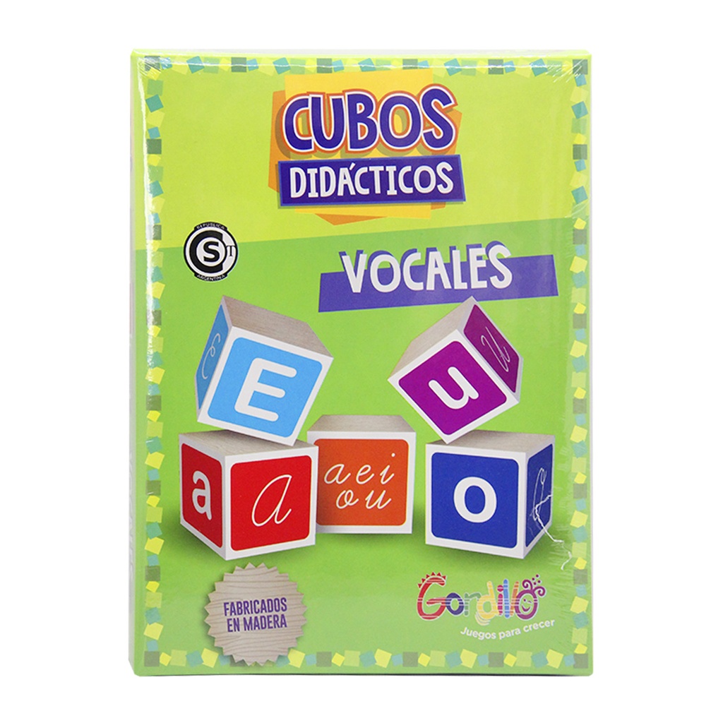 CUBOS DIDACTICOS VOCALES DE MADERA e/Cj ( 453 )