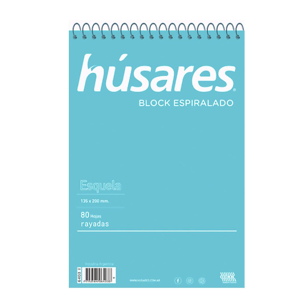 BLOCK ESQUELA RAYADO C/ ESPIRAL 80HJS HUSARES ( 6403 )