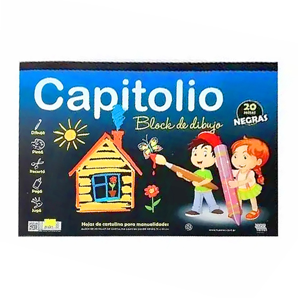 BLOCK DE DIBUJO N°6 NEGRO CAPITOLIO X 20HJS ( 6369 )