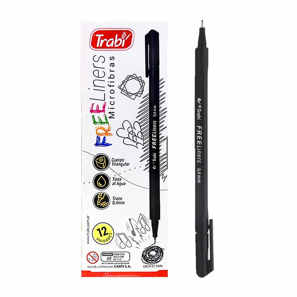 MICROFIBRA TRABI FREE LINERS NEGRA 0.4MM