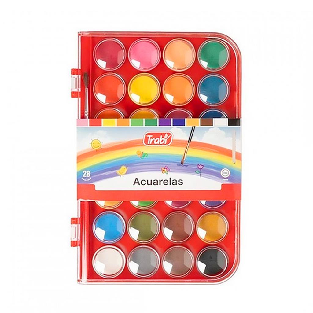 ACUARELA TRABI X28 C/ PINCEL E/CJ