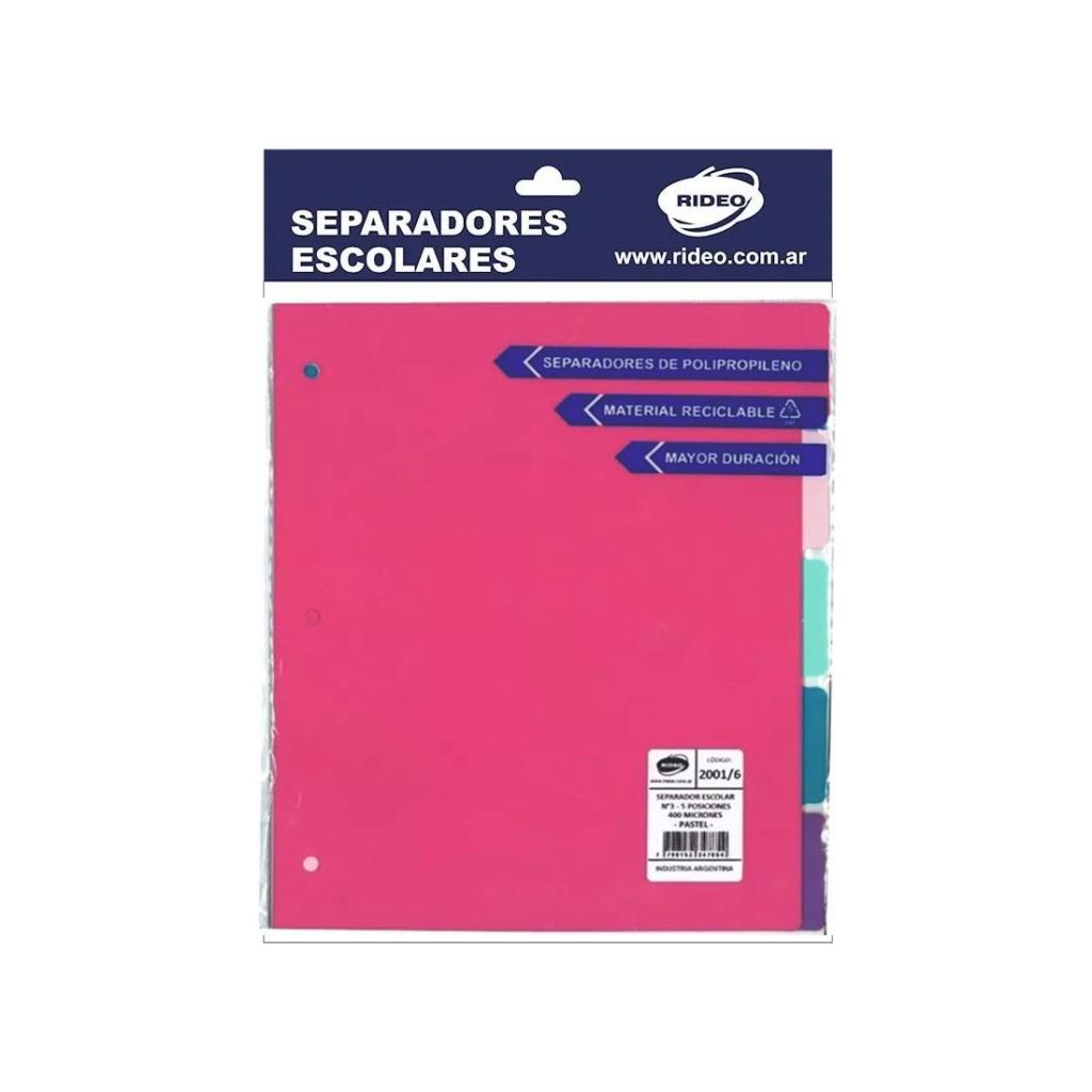 ASIGNATURA N°3 C/ LENGUETA PASTEL RIDEO X5 E/ BO ( 2001/6 )