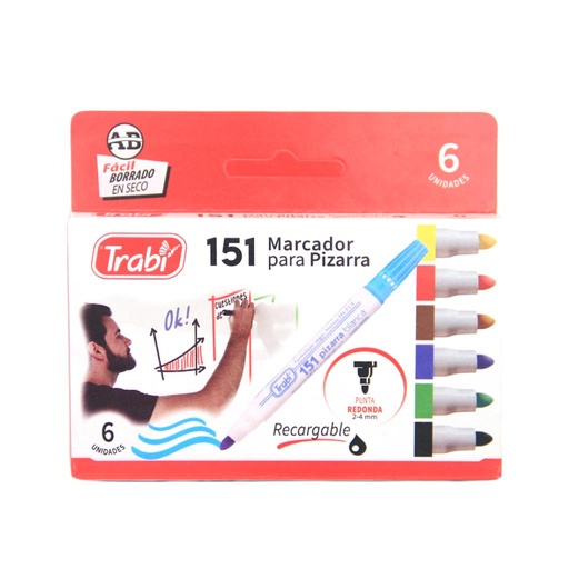 [228051] MARCADOR TRABI P/ PIZARRA X6 E/CJ ( 151 )