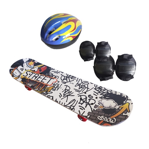 [230504] SKATE 70CM C/CASCO Y PROTECCIONES E/BOLSO