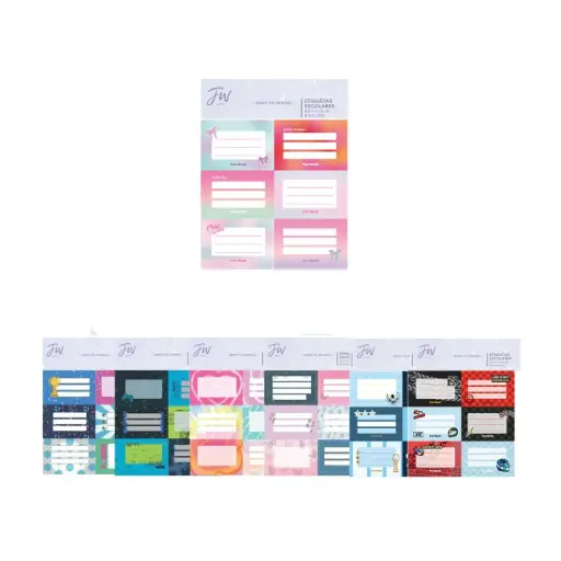 [231307] ETIQUETAS ESCOLARES FW DISEÑOS x12 e/Bo