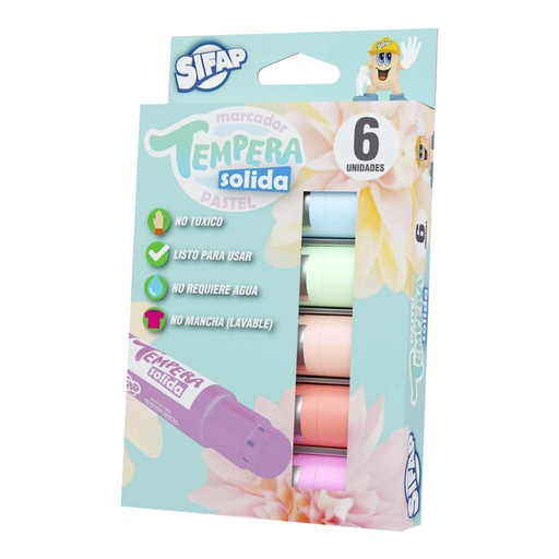 [232737] TEMPERA SIFAP SOLIDA PASTEL X6 E/CJ