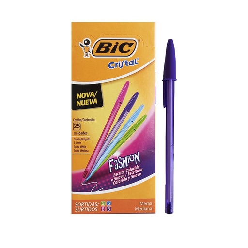 [234728] & BOLIGRAFO BIC CRISTAL FASHION LILA 1.2 MM