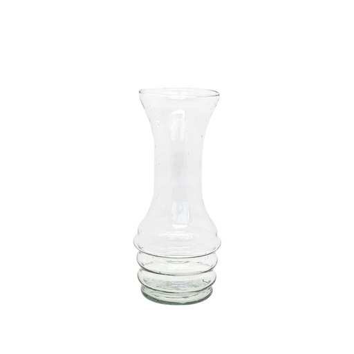 [235498] FLORERO VIDRIO C/ FORMA Y ANILLOS 18CM ( VALERIA2 )