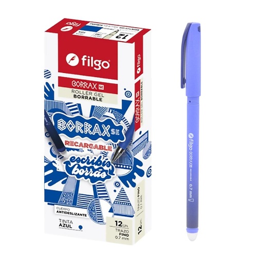 [238347] LAPICERA ROLLER GEL BORRABLE 0.7MM AZUL BORRAX FILGO ( BRXSE7-C12-003 )