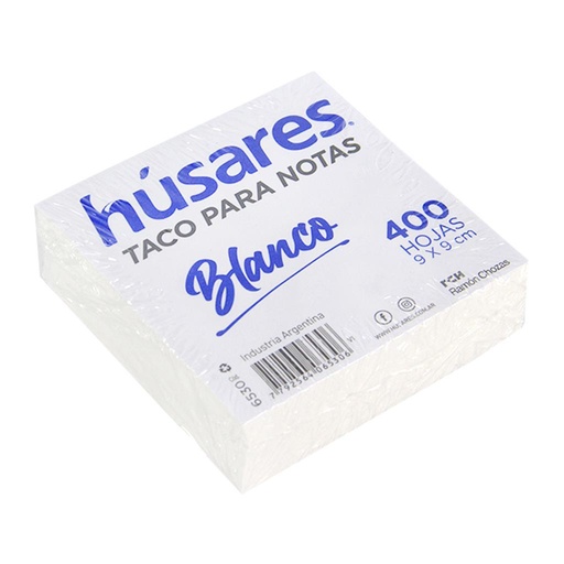 [246256] TACO HUSARES BLANCO 9cm x 9cm 400hjs ( 6530 )