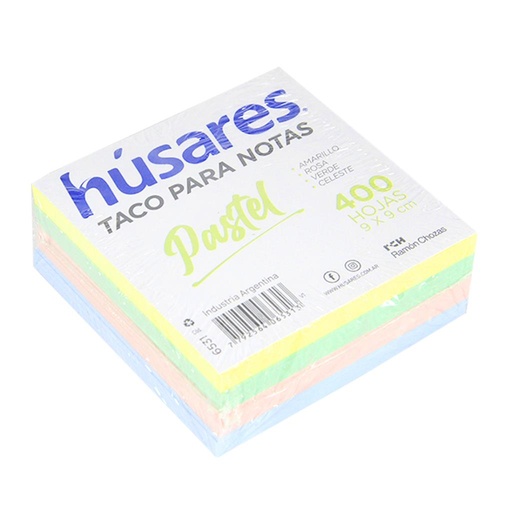 [246267] TACO HUSARES MULTICOLOR PASTEL 9CM X 9CM 400HJS (6531)