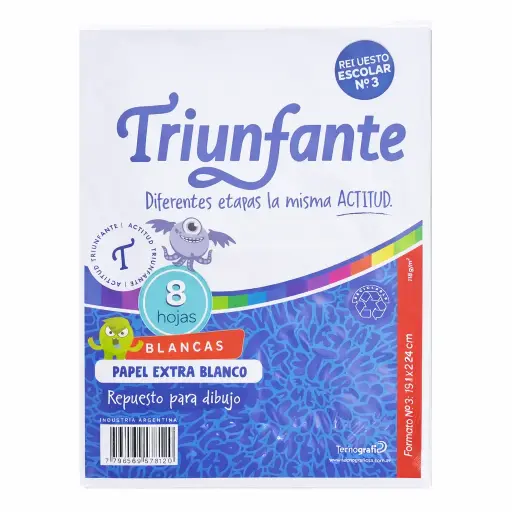 [247466] REPUESTO DIBUJO TRIUNFANTE N°3 BLANCO X 8HJS E/ BO