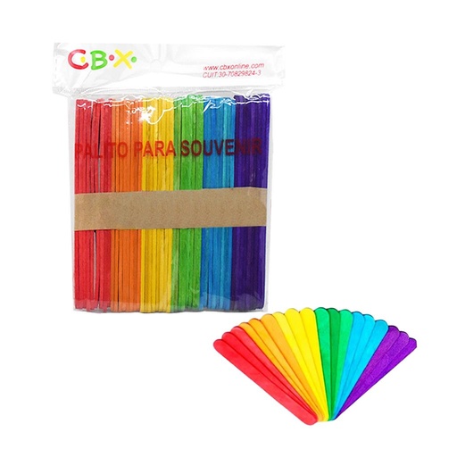 [251470] PALITO DE HELADO CBX COLOR SURTIDO X50 E/ BO