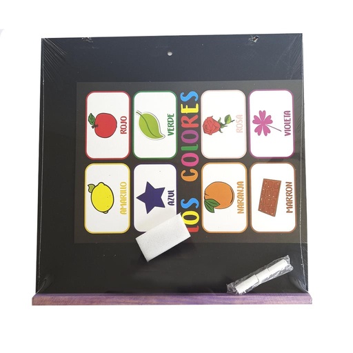 [252174] PIZARRON C/ BORRADOR LAMINA Y 2 TIZAS DE 40CM X 40CM