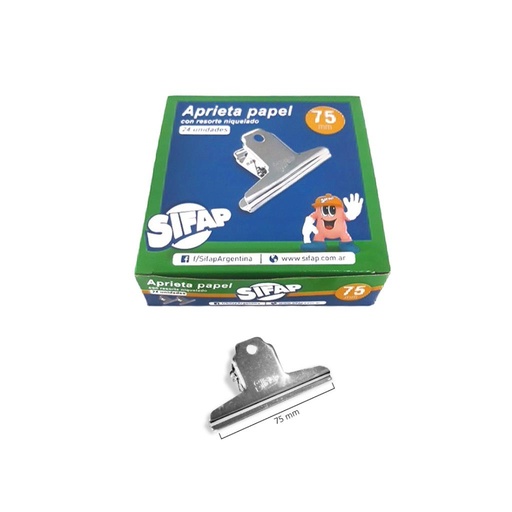 [253692] BROCHE APRIETA PAPEL METAL SIFAP 7.5CM