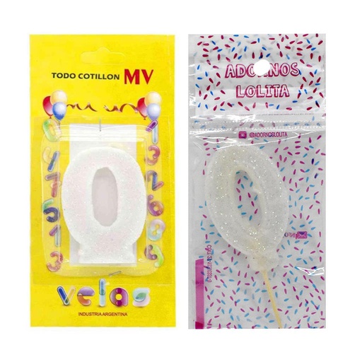 [261007] VELA DE CUMPLEAÑOS BLANCA NUMERO 0
