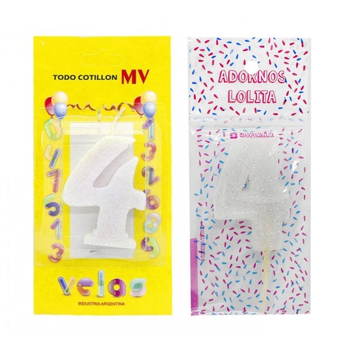 [269279] VELA DE CUMPLEAÑOS BLANCA NUMERO 4