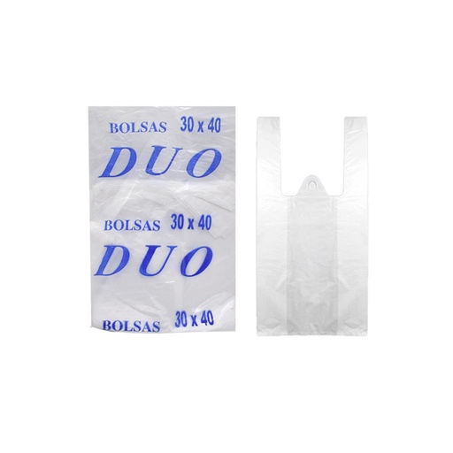[289431] BOLSA CAMISETA DUO 30cm x 40cm x 75u