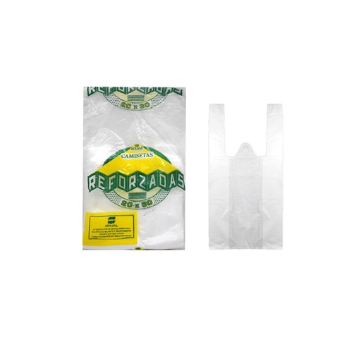 [289959] BOLSA CAMISETA REFORZADA 20cm x 30cm x100u