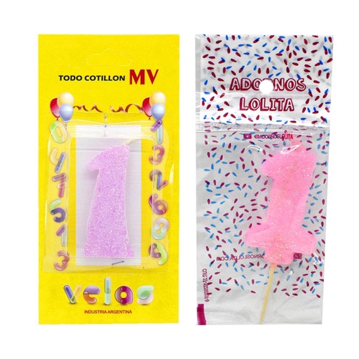 [298066] VELA DE CUMPLEAÑOS ROSA NUMERO 1