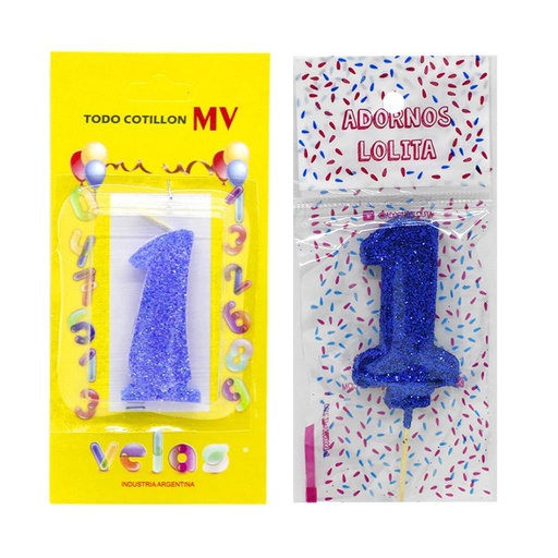 [298077] VELA DE CUMPLEAÑOS AZUL NUMERO 1