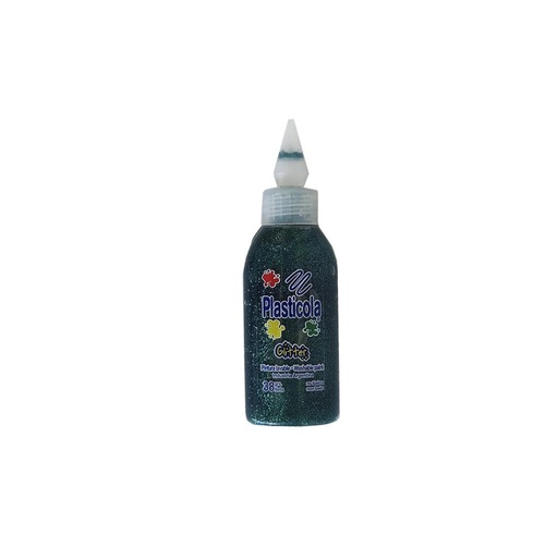[300442] ADHESIVO VINILICO PLASTICOLA VERDE GLITTER 31GR