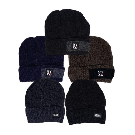 [302884] GORRO TEJIDO C/ PIEL QYZ GD ( M-57 / M-56 )