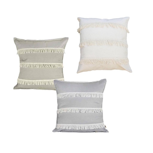 [305777] ALMOHADON LIENZO C/ FLECOS 45CM X 45 CM