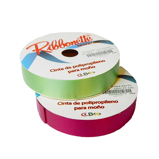 [313004] CINTA LISA POLIPROPILENO P/ MOÑO 20MM X 25MTS RIBBONETTE CBX
