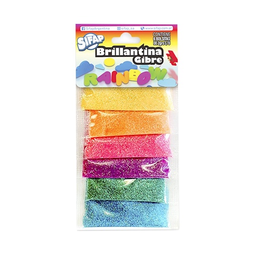 [313851] BRILLANTINA C/ FORMAS RAINBOW X 6