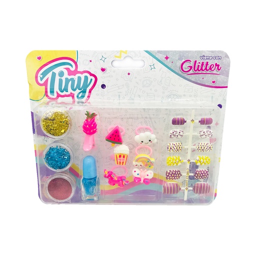 [320429] SET DE MANICURA TINY C/ ACCESORIOS Y GLITTER ( 60472 )
