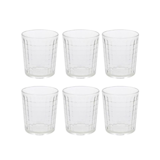 [320781] &VASO VIDRIO BAJO DIAMANTE X6 DURAX 250ML E/ CJ