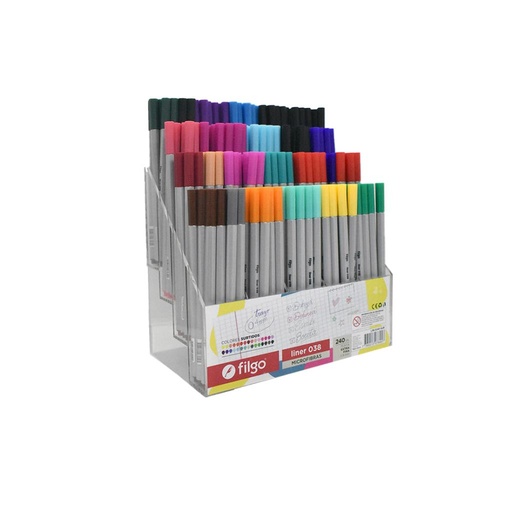 [321210] EXHIBIDOR MICROFIBRA FILGO LINER 038 0.4mm SURTIDO x240 ( L38-D240-SUR )