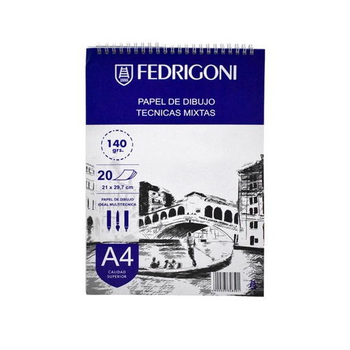 [408506] BLOCK DE DIBUJO A4 TECNICAS MIXTAS 140GRS 20HJS FEDRIGONI ( 640998 )