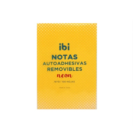 [444861] NOTAS ADHESIVAS IBI NARANJA NEON 76 X 51MM X 100HJS