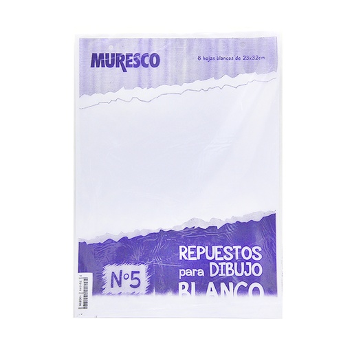 [451670] REPUESTO DE DIBUJO MURESCO N°5 BLANCO 8HJS