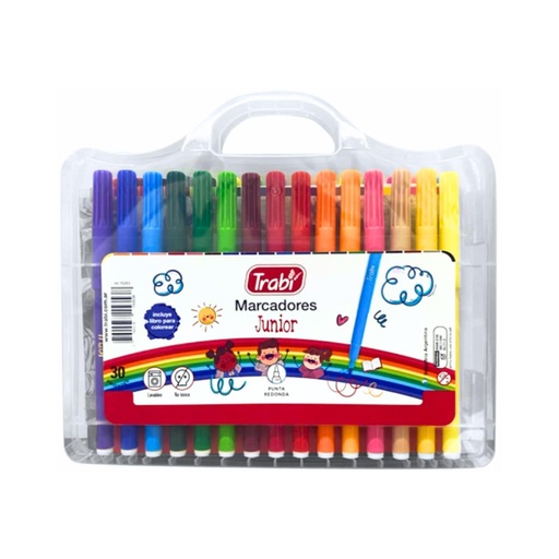 [453287] SET MARCADORES JUNIOR Y LIBRITO TRABI X30 E/ VALIJA