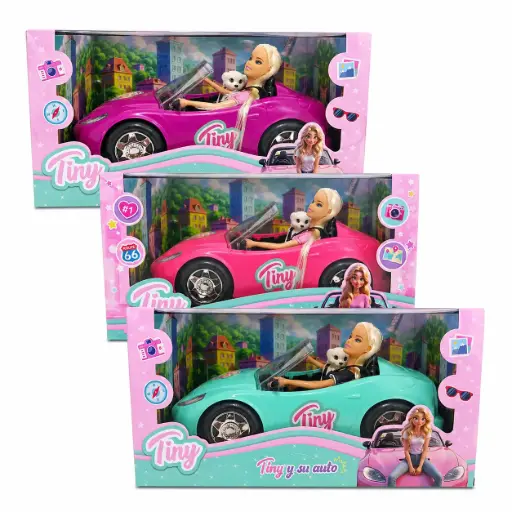[454002] MUÑECA TINY C/ AUTO Y MASCOTA E/ CJ ( 53904 )
