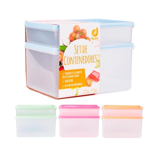 [454508] SET HERMETICO DUZZI RECTANGULAR 1.5 - 3LTS