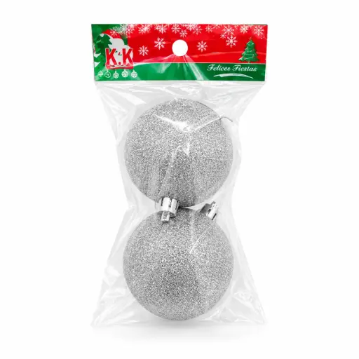 [457379] BOLA NAVIDEÑA GLITTER 6CM X2 E/ BO ( N2-6002Y )
