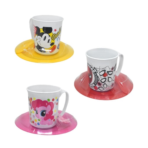 [462472] SET TAZA C/ PLATO Y CUCHARA PERSONAJES