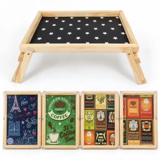 [466278] BANDEJA DE MADERA ESTAMPADA C/ PATAS 44 X 27CM ( 274463 )