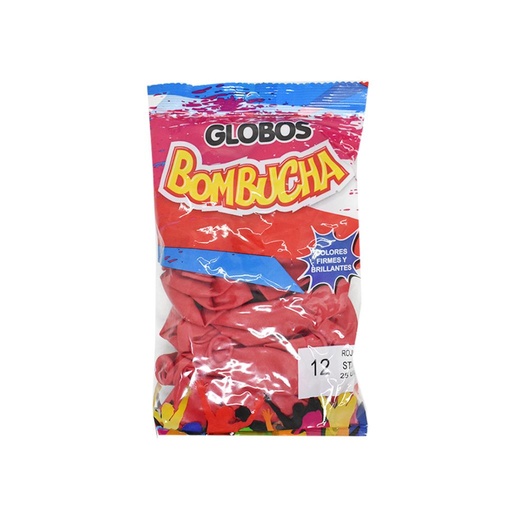 [476046] GLOBO ESTANDAR BOMBUCHA N°12 ROJO X25 E/ BO ( 70364 )